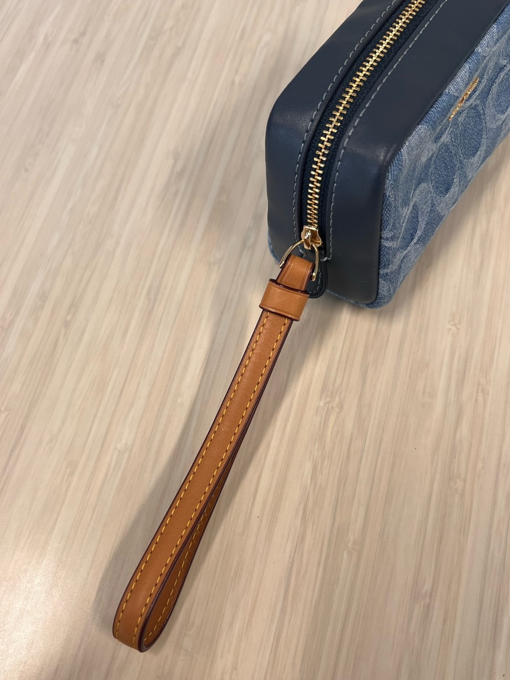 Coach Denim Pouch Wristlet - Picture 5 of 7